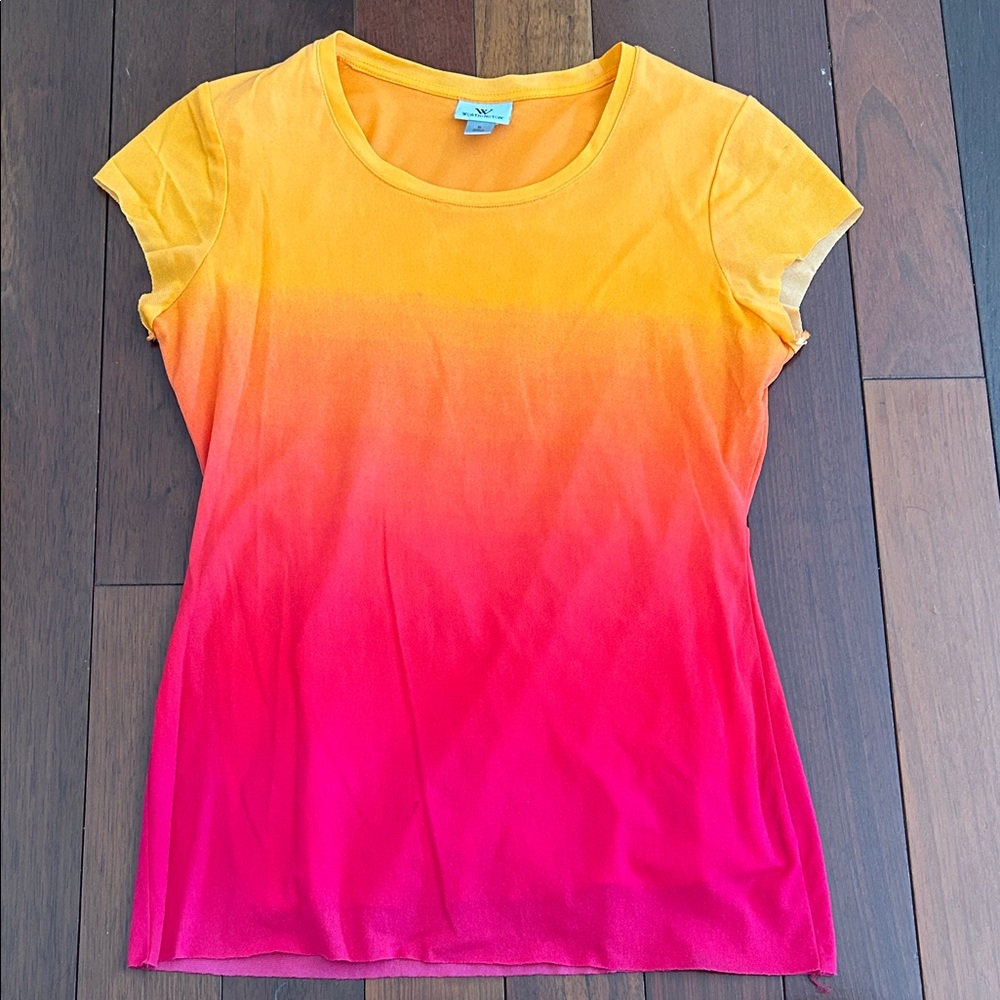 Worthington Vibrant Orange and Pink Short Sleeve Tee